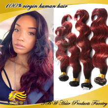 100% Human Hair Weave 1b #99j Virgin Brazilian Ombre Body Wave Hair Weft